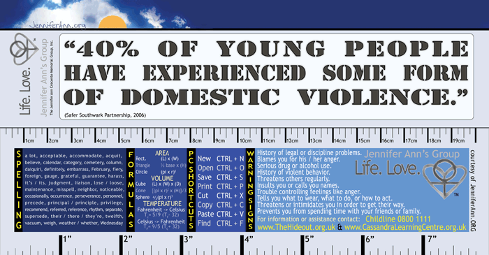UK dating violence bookmark