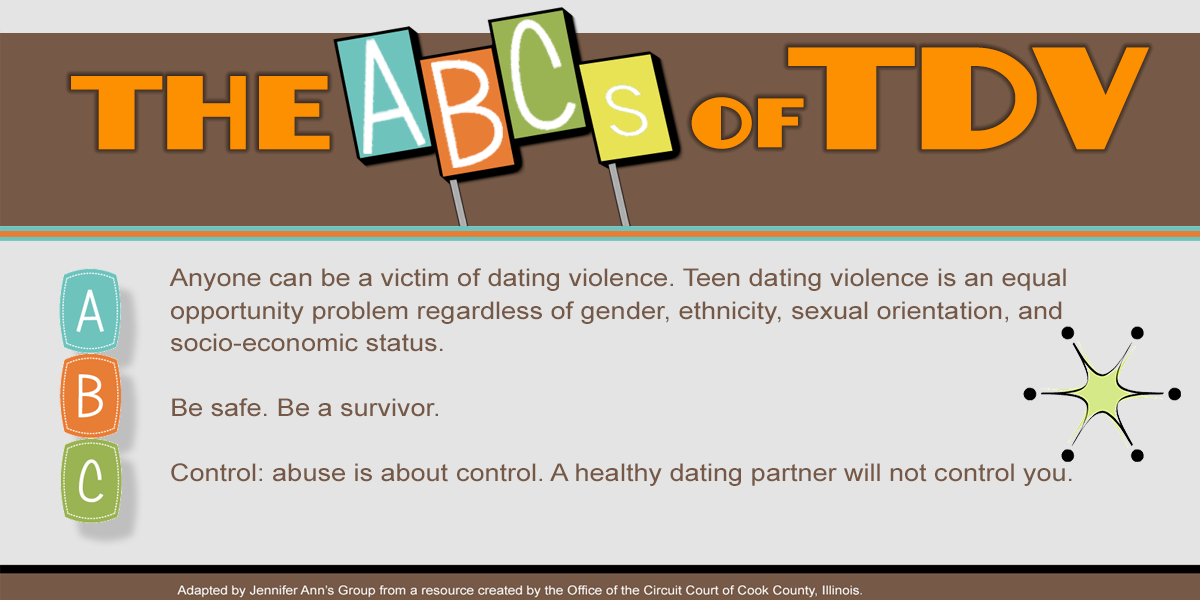 The ABCs of TDV. Teen dating violence A, B, C.